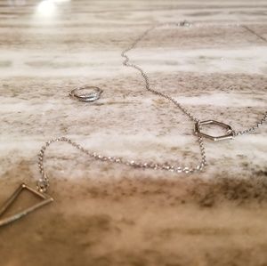 3/$20 Silver Midi Ring and Necklace